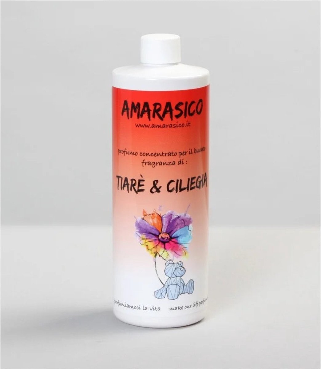 Amarasico Wasparfum Tiare & Kersbloesem - 500 ml – Frisse was – Heerlijke geur – Textielverfrisser – Wasverzachter – Bloemengeur
