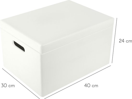 Creative Deco Boite de Rangement en Bois avec Fermoir | 40 x 30 x 24 cm  (+/- 1 cm) | Non Peint et Brut | Coffre de Rangement Noël | Boite en Bois 