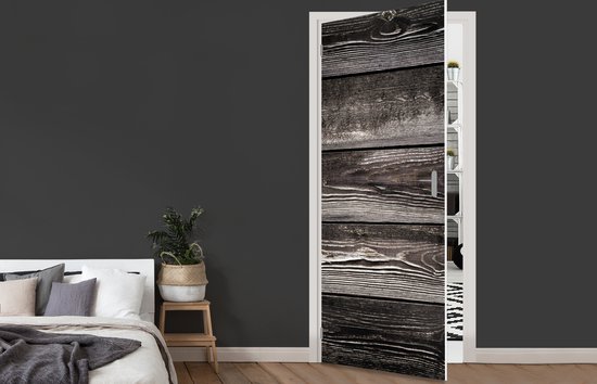 Sticker de porte Rétro - Planches - Bois - Robuste - 90x215 cm - Poster de porte