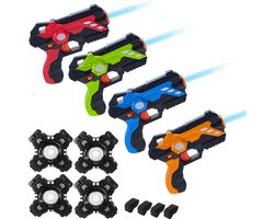 foto van Complete Lasergame Set Voor Kinderen - 4 Personen - Inclusief Vest - Lasergame pistolen - Speelgoed Pistool