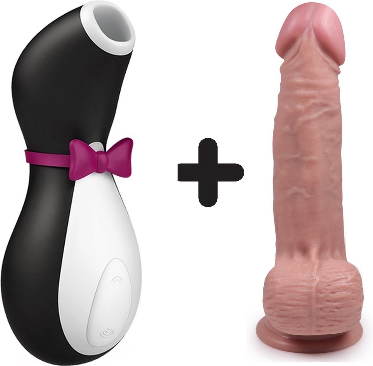 Bol.com Satisfyer Penguin met Handful Medium Dildo Combinatie Voordeel Set aanbieding