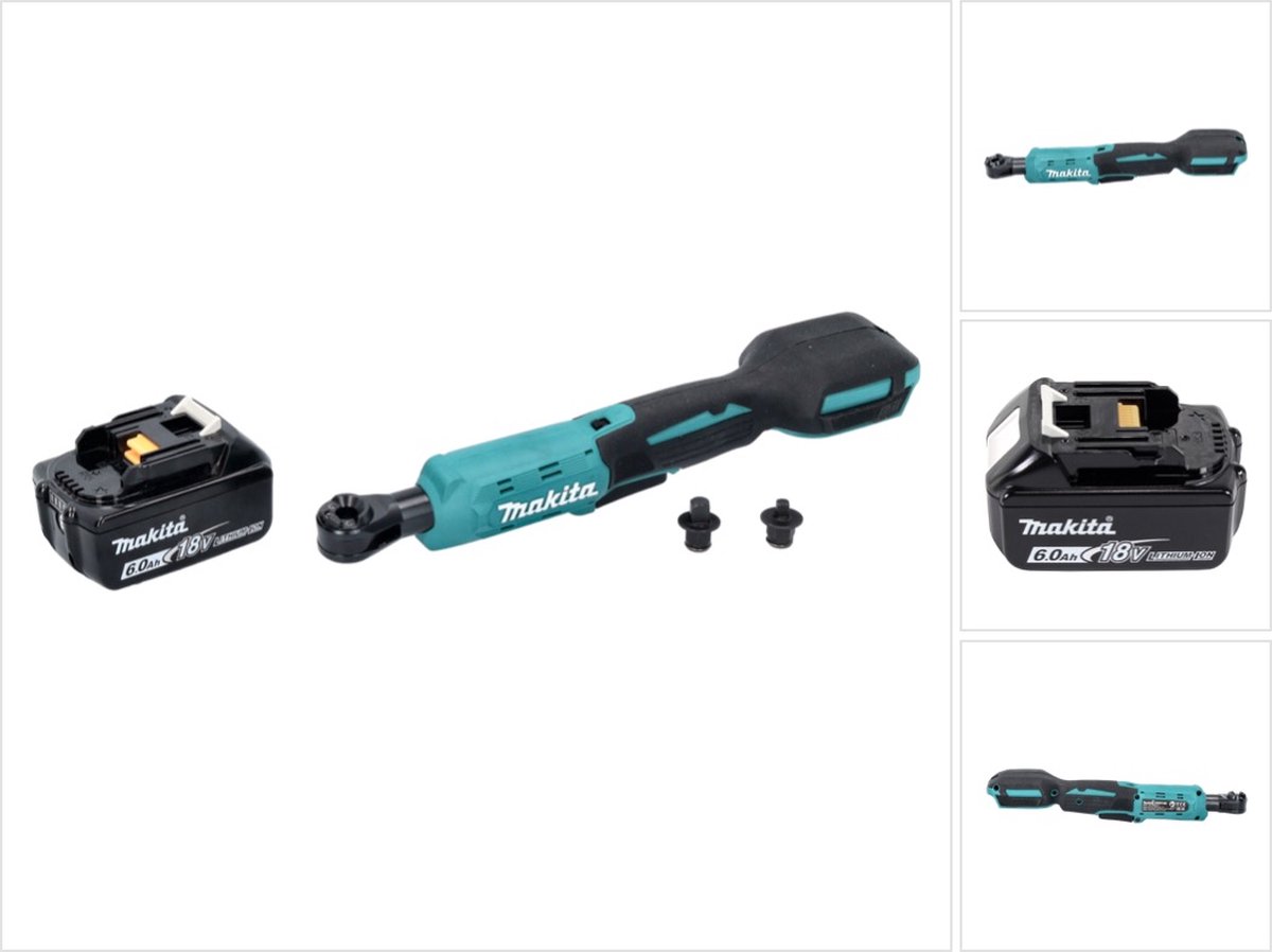 Makita DWR 180 G1 accu-ratelsleutel 18 V 47,5 Nm 1/4" 3/8" + 1x accu 6,0 Ah - zonder oplader