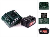 Kit de base Metabo 1x batterie Li Power 18 V 0 Ah CAS Li-Ion (625591000) + chargeur ASC 55 (627044000)