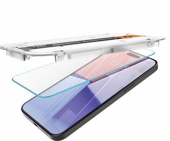 Spigen EZ Fit Screen protector geschikt voor iPhone 15 Pro Max met installatie tools - 2 Stuks