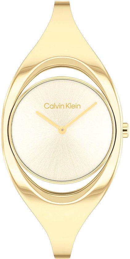 Calvin Klein CK25200422 Elated Dames Horloge - Mineraalglas - Staal - Goudkleurig - 30 mm breed - Quartz - Druksluiting - 3 ATM (spatwater)