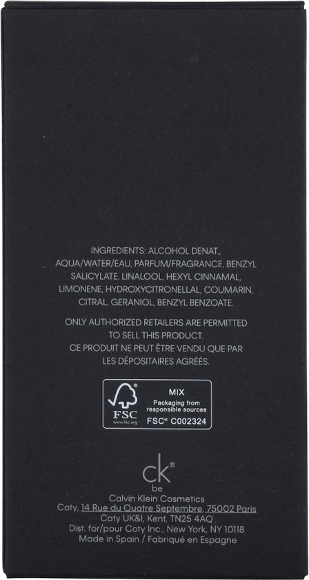 Calvin Klein Ck Be 100ml Eau de Toilette - Unisex