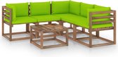 The Living Store Tuinset Pallet - Grenenhout - Helder groen - 60x60x36.5cm - Montage vereist