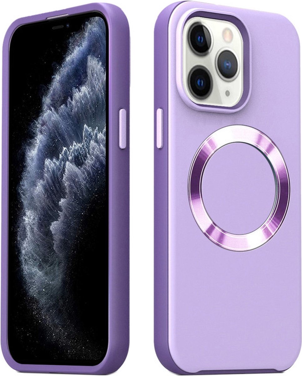 iPhone 15 PRO MAX Hoesje - Back Case Cover - Magsafe Compatible - Paars - Provium