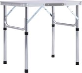 Table de camping pliante The Living Store - Wit - 60 x 45 x 56 cm - Aluminium léger et MDF