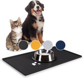 Everanimals - antislip voerbakmat voor honden en katten met opstaande buitenrand - siliconen mat, voerbakmat, hondenbakmat -60x40cm Zwart