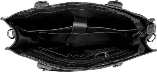 DSTRCT Sac pour ordinateur portable / Sac de travail / Porte-documents Femme - 15 pouces - Cuir - Preston Park - Zwart