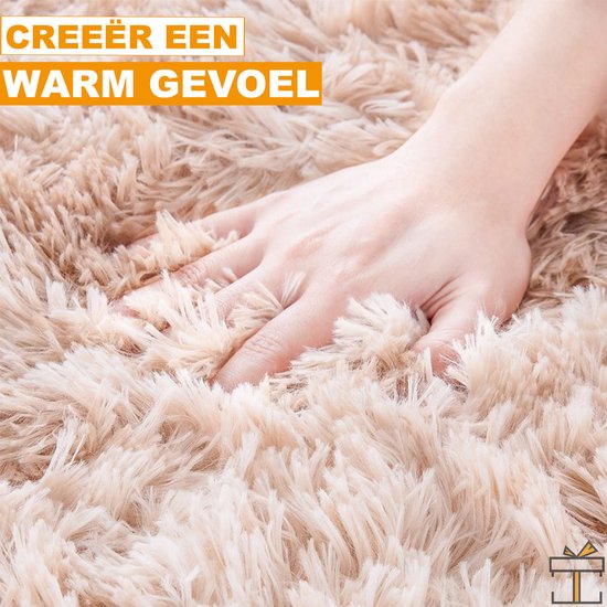 Tapis moelleux Happyment Soft - Moquette à poils longs - Marron - Lavable - Salon, chambre, chambre d'enfant - 160x230cm