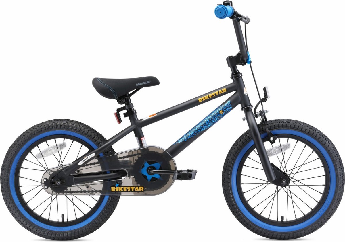 Vélo Enfant Garçon 16 Pouces Cool Rider Frein Avant sur Le Guidon et  Arrière à Rétropédalage Bleu 95% Assemblé