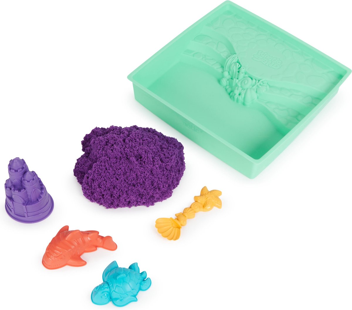 Kinetic Sand - Zandbak-set met 454 g paars origineel Kinetic Sand opbergzandbak 4 vormen en gereedschap - Sensorisch speelgoed — afbeelding 2