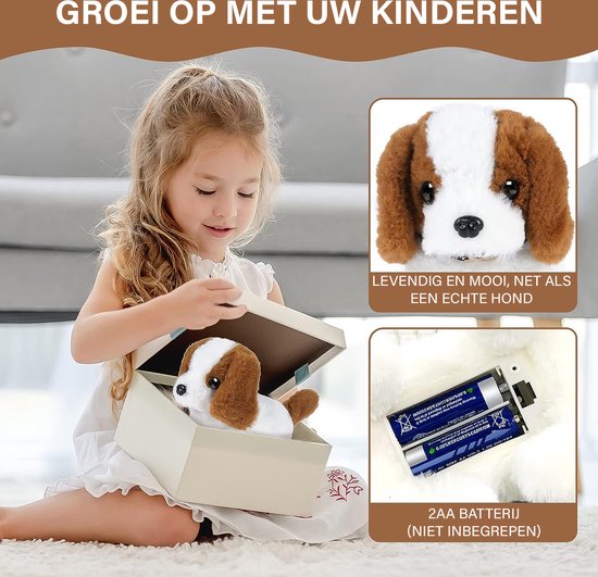 Elektronisch pluche hondenspeelgoed - Speelgoed Hondje - Interactief Hondje - Mini Walkiez - Speelgoed - Kinderen - 3-6 Jaar - Merkloos