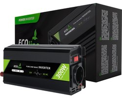 EcoLine - Omvormer 12V Naar 230V 300w Vermogen 600w Piek - Zuivere sinus - Spanningomvormer