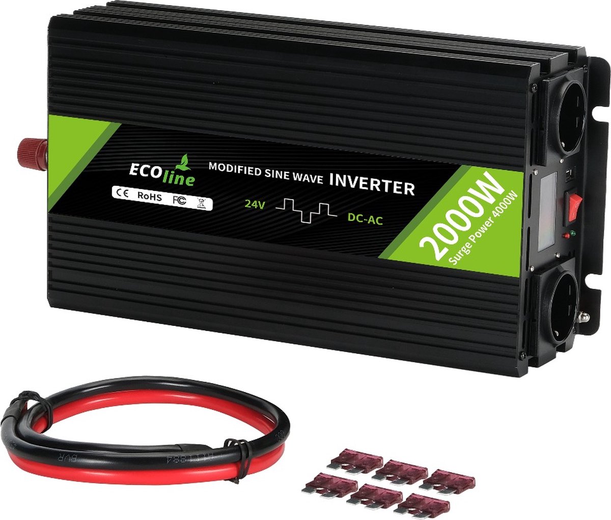 EcoLine - Onduleur 12V à 220V/230V - Puissance 3000w - Onde sinusoïdale  pure 