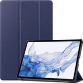 Tri-Fold Book Case met Wake/Sleep - Geschikt voor Samsung Galaxy Tab S9 Hoesje - Blauw
