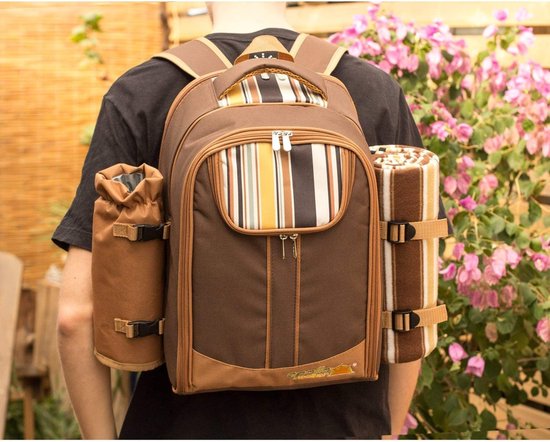 BRUBAKER Picknickrucksack für 4 Personen mit Kühlfach