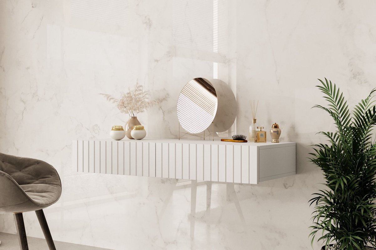 Meubella - Kaptafel King - Wit - 100 cm