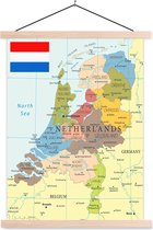 Carte couleur des Nederland 60x80 cm