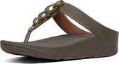 FitFlop Fino Tortoiseshell Chain Toe Post slippers groen - Maat 40