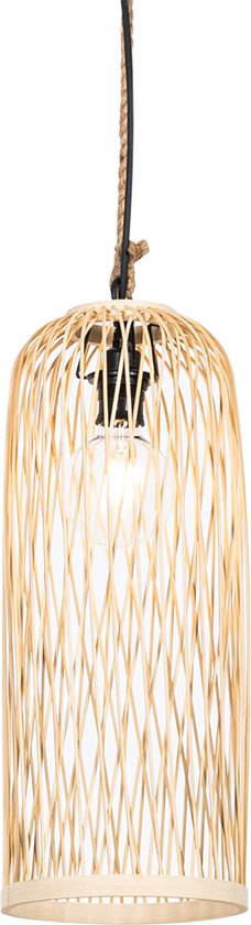 QAZQA calamus - Lampe suspendue rurale pour l'extérieur - 1 lumière - Ø 25 cm - Naturel - Éclairage extérieur