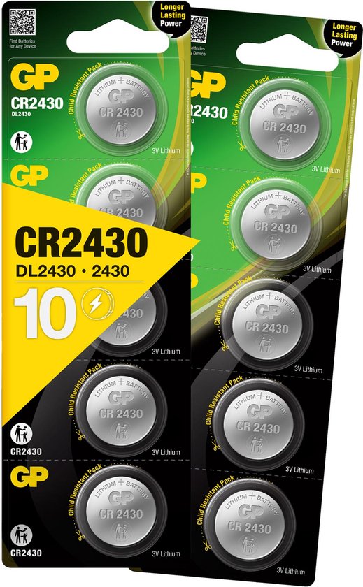 GP Extra Lithium CR2430 - batterijen CR2430 - 3V knoopcel batterij - stuks