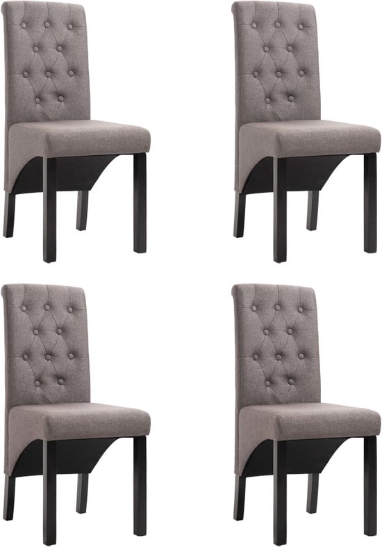 The Living Store Eetkamerstoelen - Taupe - 42 x 57 x 95 cm - Ergonomisch - Set van 4