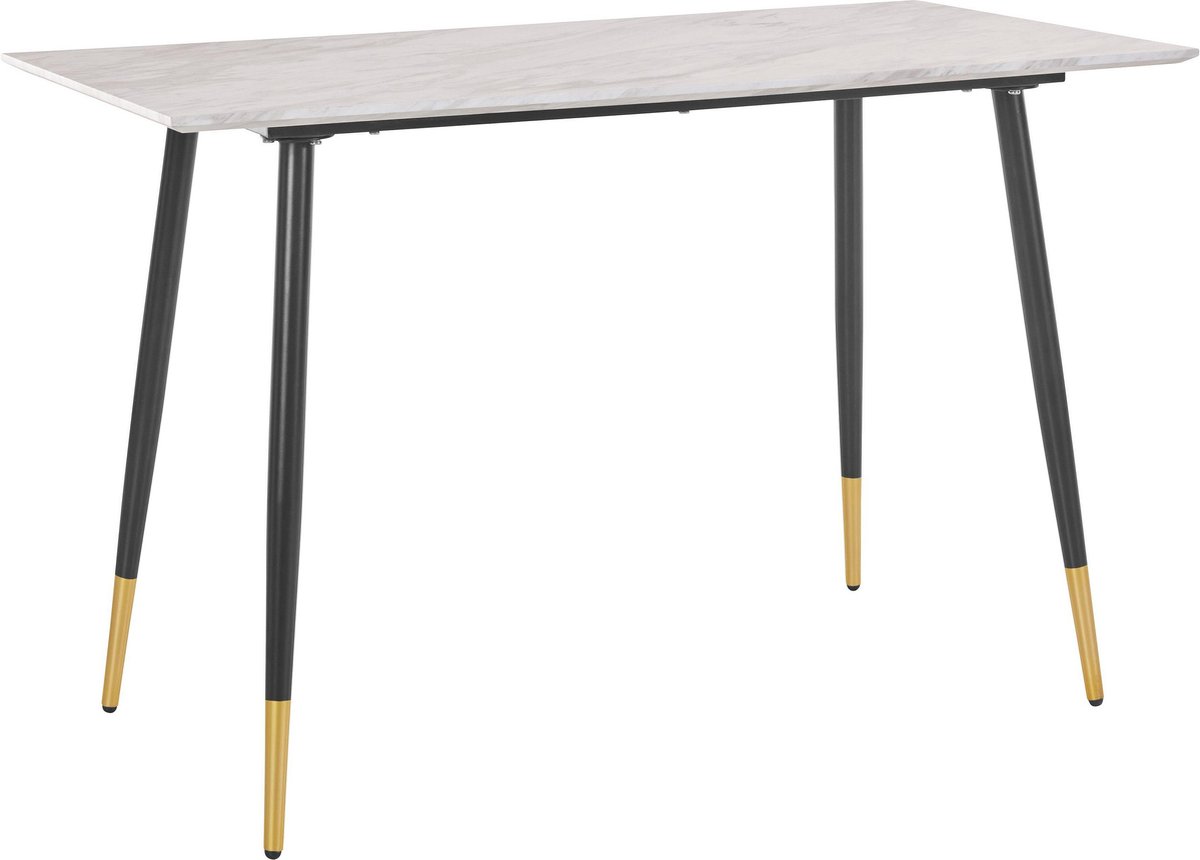 Notio Living Monza-Bureau - Marmer Zwart/Goud Wit
