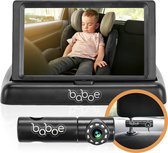 Baboe Auto Baby Camera - Baby Monitor met Nachtvisie - Autospiegel Baby - 180° Verstelbare Lens - Antislip - Inclusief Kabels - Inklapbaar