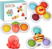Zuignap Badspeelgoed - Spinner speelgoed - Badspinner - Speelgoed - 4 stuks