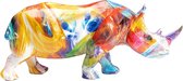 Design sierfiguur Gekleurde Neushoorn, 8 x 6 x 17