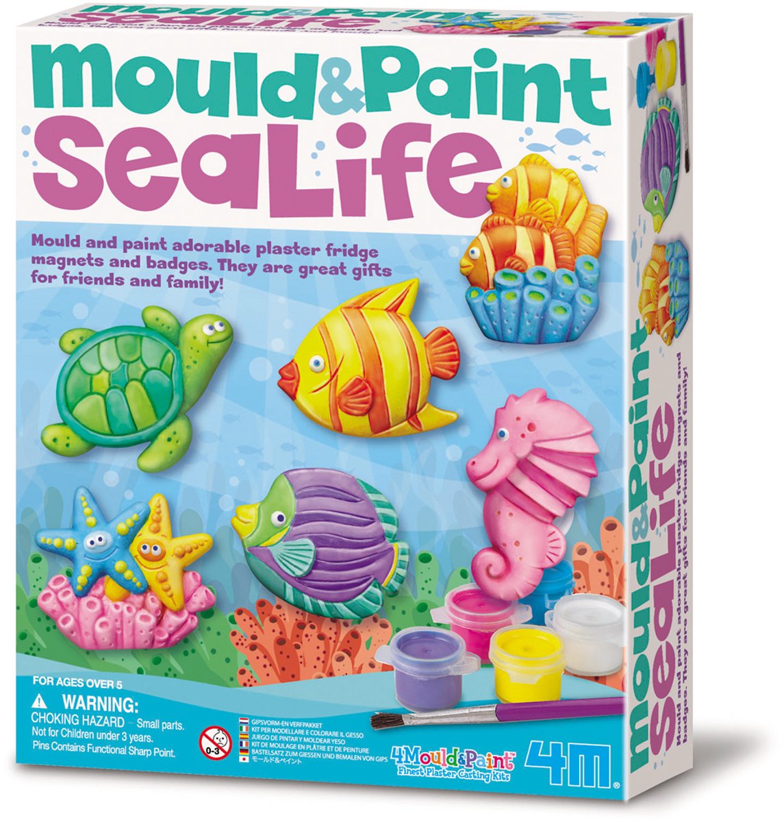 4M Knutselen - Giet En Verf - Zeedieren - Creatief Speelgoed - Hobbypakket Gips - 5+