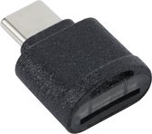 USB-C Kaartlezer voor SD en Micro-SD / TF - compacte reader adapter - Zwart - Provium