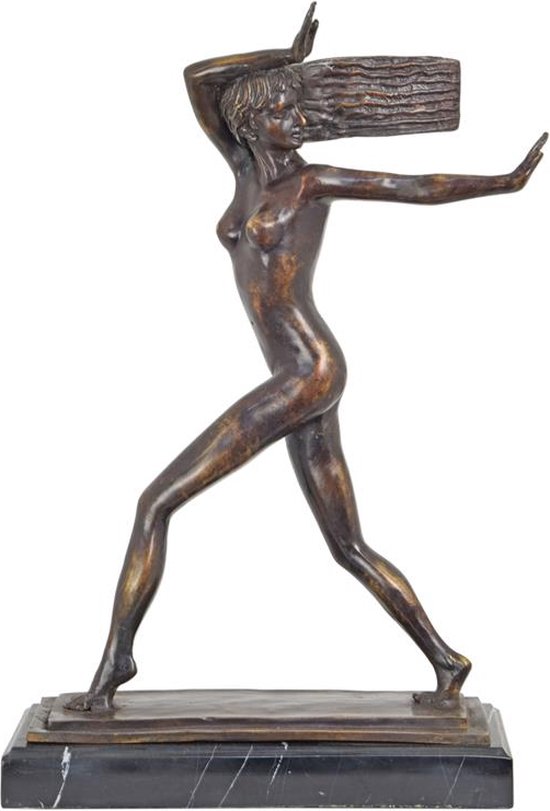 Brons beeld - danseres - naakt - sculptuur - 55 cm hoog