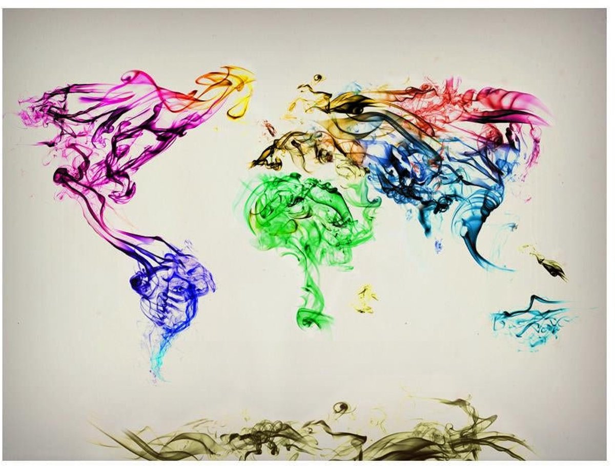 Fotobehang - Dancing smoke trails.