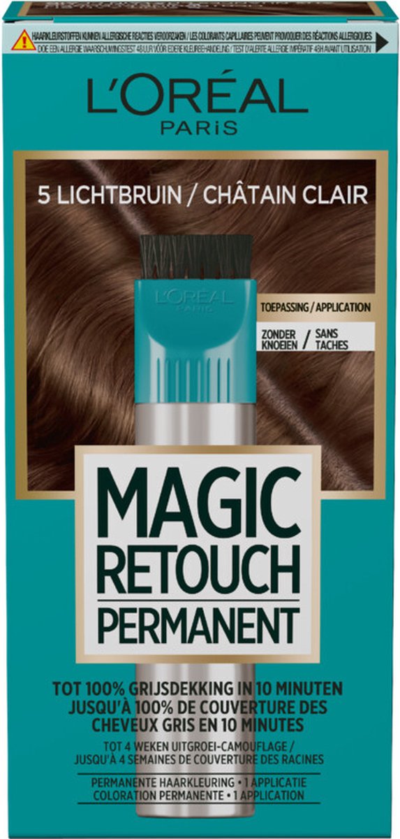 L'Oréal Magic Retouch Permanent 5 Lichtbruin - 3 x 95 gr - Voordeelverpakking