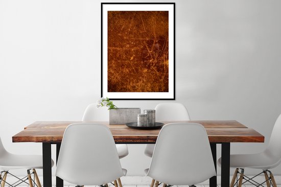 Cadre photo avec affiche - Cuir - Aspect cuir - Marron - Oranje - 60x80 cm - Cadre pour affiche - Décorations de Noël - Décoration de Noël pour l'intérieur - Noël