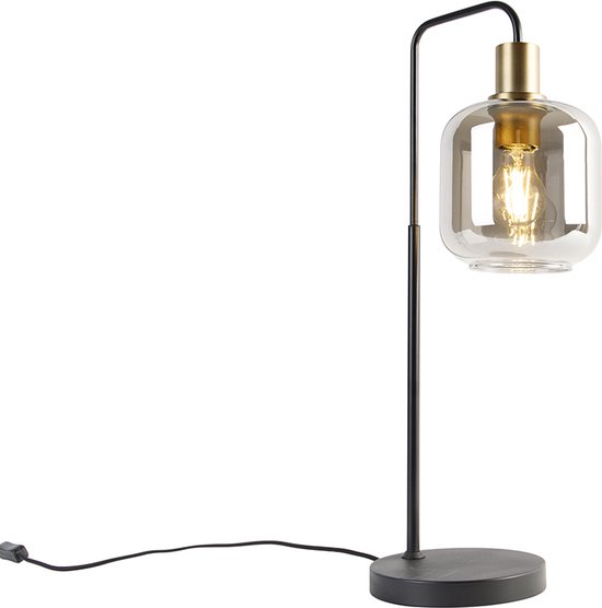 QAZQA zuzanna - Design Tafellamp - 1 lichts - H 59.5 - Zwart Goud - Woonkamer | Slaapkamer | Keuken
