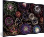 Photo encadrée - Cadre photo Fireworks in the sky noir sans passe partout 120x80 cm - Affiche encadrée (Décoration murale salon / chambre)