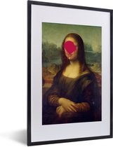 Ancien maître édité Leonardo de Vinci avec une goutte de peinture rose 40x60 cm