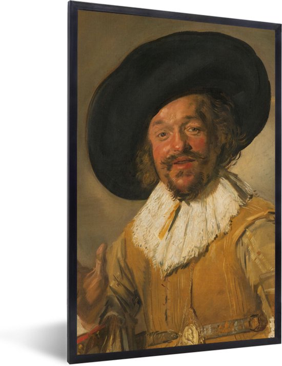 Fotolijst incl. Poster - De vrolijke drinker - Schilderij van Frans Hals - 40x60 cm - Posterlijst