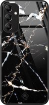 Casimoda® hoesje - Geschikt voor Samsung Galaxy A14 5G - Marmer Zwart - Luxe Hard Case Zwart - Backcover telefoonhoesje - Zwart