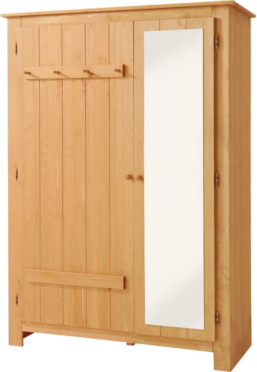 Notio Living Bertram - Garderobekast 2 Deurs Grenen Natuur (170 x 120 x 50 cm) Bruin