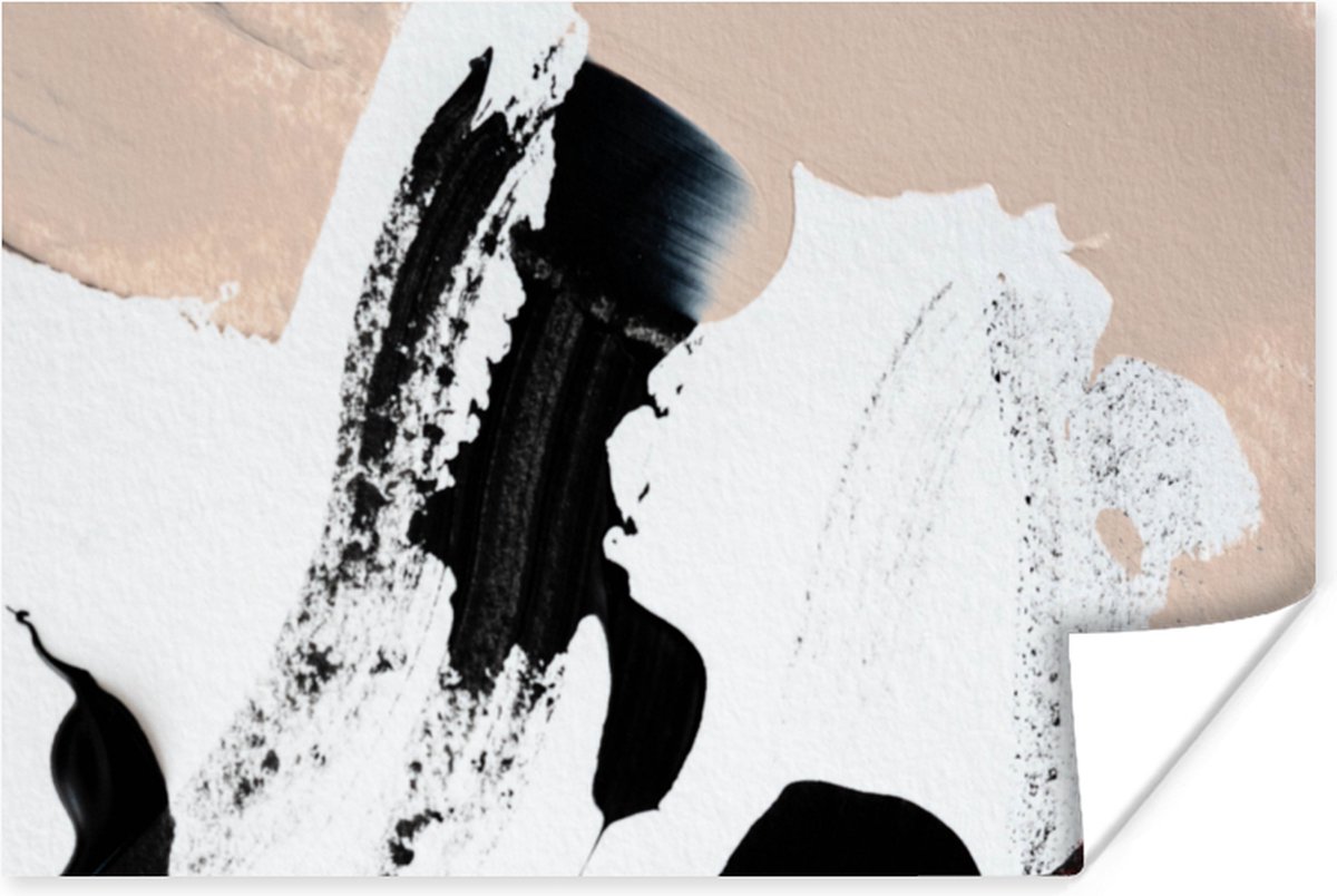 Poster Zwart - Abstract - Design - 120x80 cm