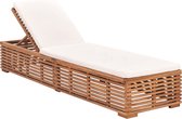 The Living Store Teakhout Tuinbed - 200 x 60 x 35 cm - Verstelbare Rugleuning