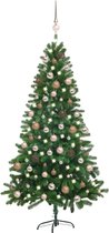 The Living Store Kunstkerstboom - 180 cm - Met 150 LEDs - Inclusief kerstballen - Groen