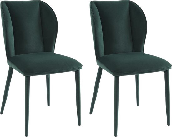 PASCAL MORABITO Set van 2 stoelen van velours en metaal - Groen - CARVENI - van Pascal Morabito L 46 cm x H 89 cm x D 60 cm