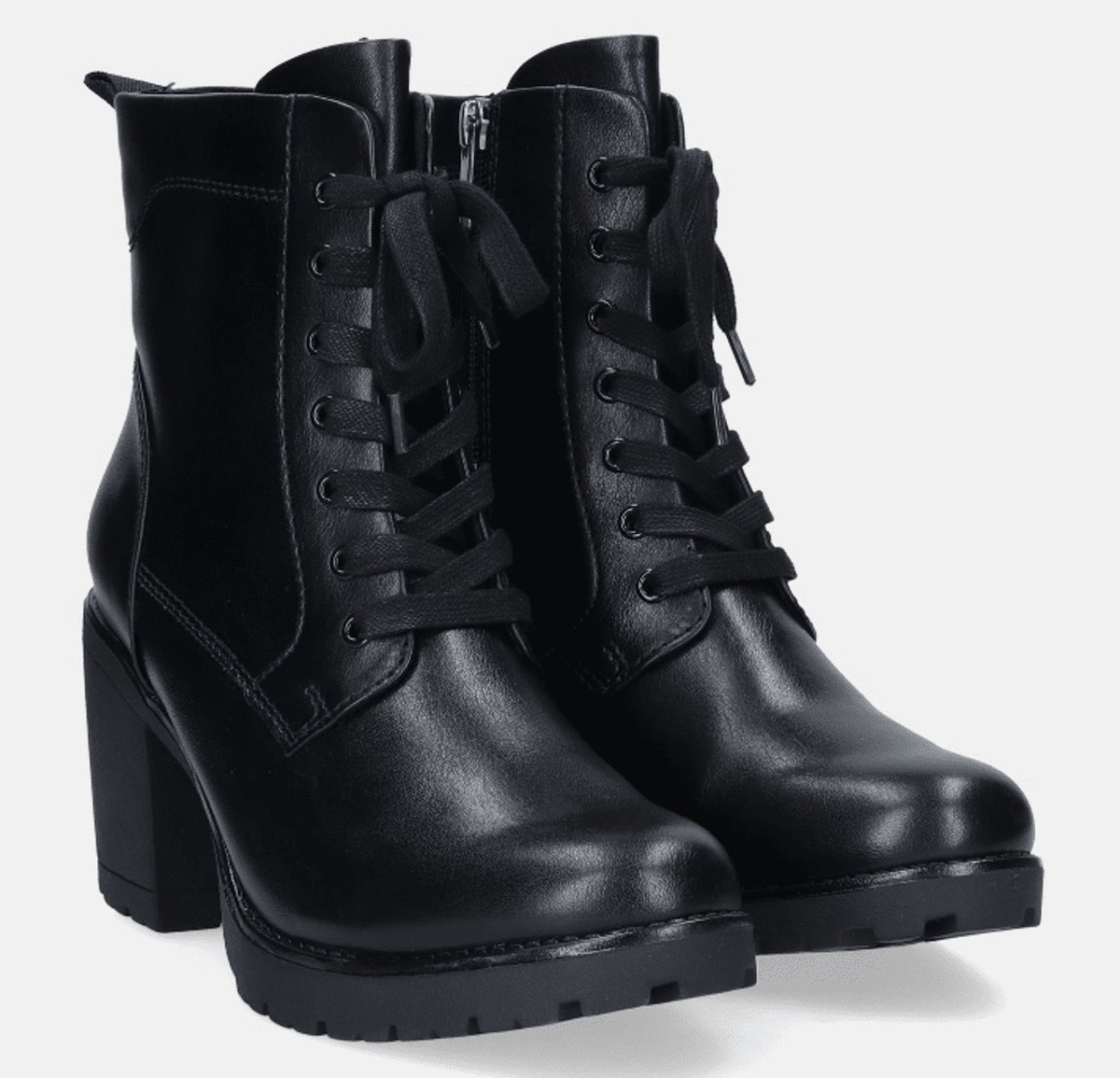MARCO TOZZI MT Vegan, Feel Me insole Dames Lace Boot Heel - BLACK - Maat 40